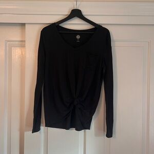 SO Black Long Sleeve Women's Tee with Knot